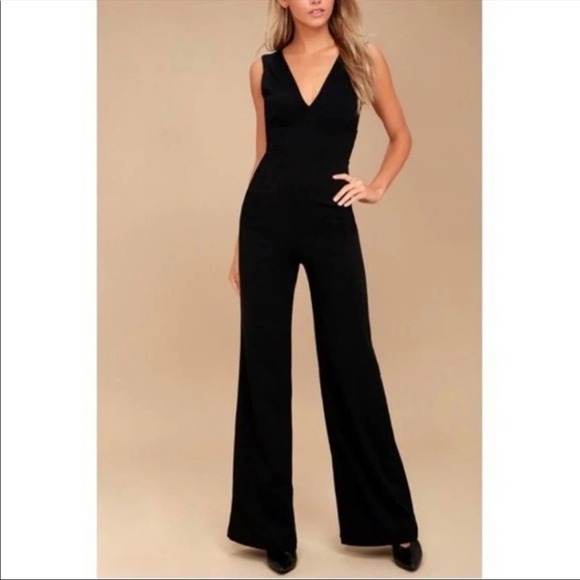 Anthropologie Drew Wide Leg Jumpsuit Black Large - Picture 12 of 16